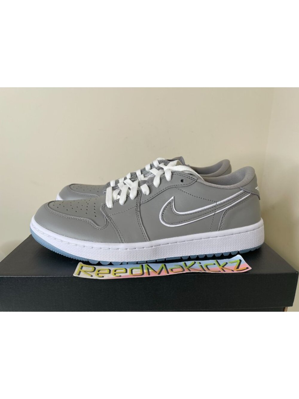 Jordan 1 Low Golf Grey Blue Tint SPIKELESS Mens DD9315 007